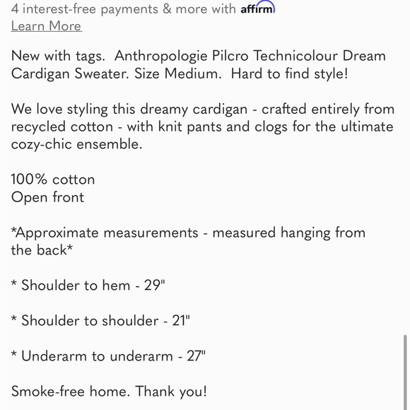 Anthropologie Pilcro Space-Dyed Cardigan Blue - Picture 8 of 8